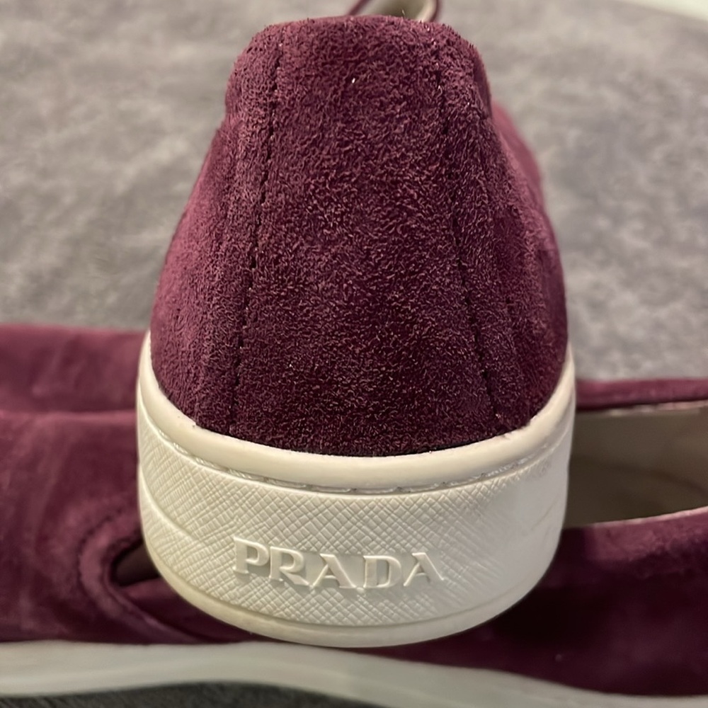 Prada Plum Purple Women’s Suede slip on shoes size EUR 37.5 / US 7.5 - 8 - Picture 4 of 10